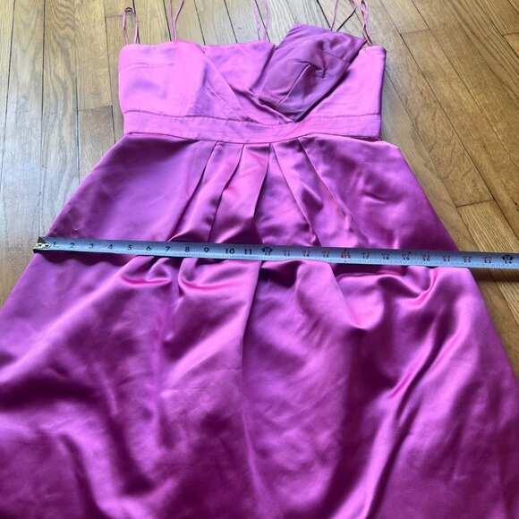100% Silk Rickie Freeman Teri Jon size 12 Pink Fuchsia Spaghetti Strap Dress - Picture 9 of 16